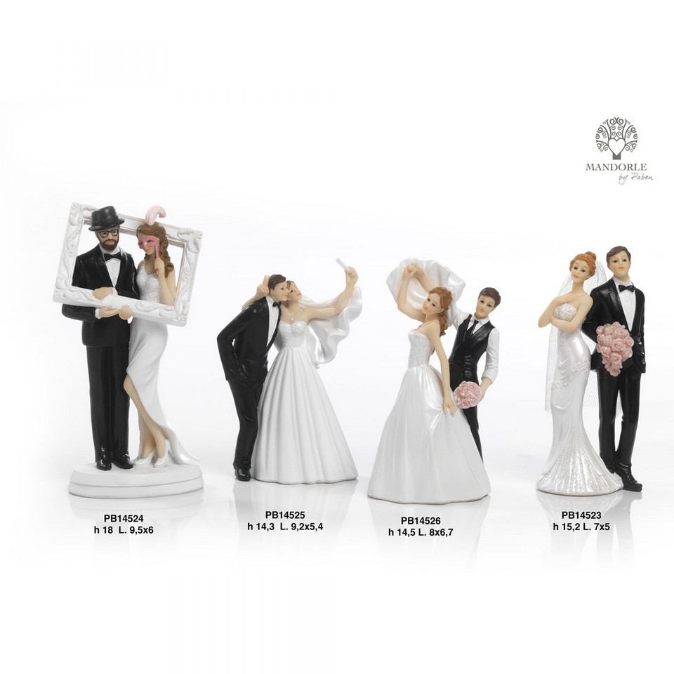 CAKE TOPPER COPPIA sposi sposini in resina da 15.2 cm EUR 9,50