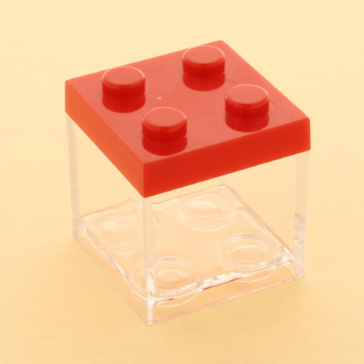 Scatolina per confetti in plexiglass stile Lego