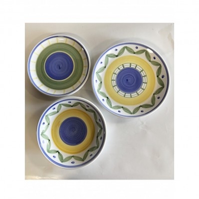 SET PIATTI IN CERAMICA SICILIANA 4 POSTI TAVOLA 12 PEZZI