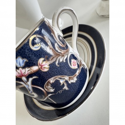 SERVIZIO CAFFE' IN FINE BONE CHINA WEDGWOOD RENAISSANCE BLUE