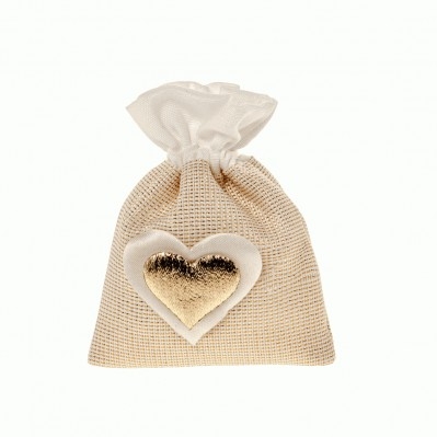 PORTACONFETTI HEART ORO BAG CM.8X10 