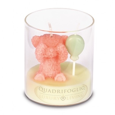 BOMBONIERA SOLIDALE - QF FIABA CUP CANDLE ROSA DM.7 H.8 CON BOX